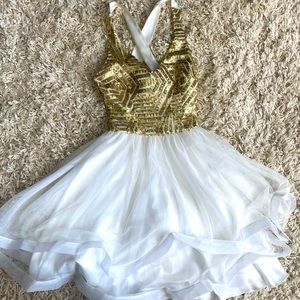 TLC White and Gold Glitter Dress, Size: 5/6